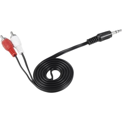 1/8 Inch 3.5mm Stereo Earphone Headphone Audio Y Splitter 3.5mm Plug Jack to 2 RCA Male Aux Stereo Adapter Cable