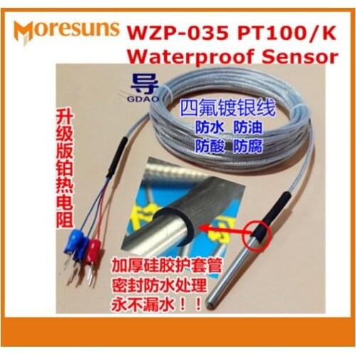 10pcs/lot Anti-corrosion waterproof model Probe WZP-035 probe-type K type 5M PT100 platinum thermistor PT100 sensor