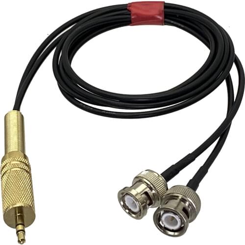 1pce 3.5mm stereo 1/8" TRS plug to L+R dual BNC male Plug Camera Monitor RG174 Cable 6inch~10FT