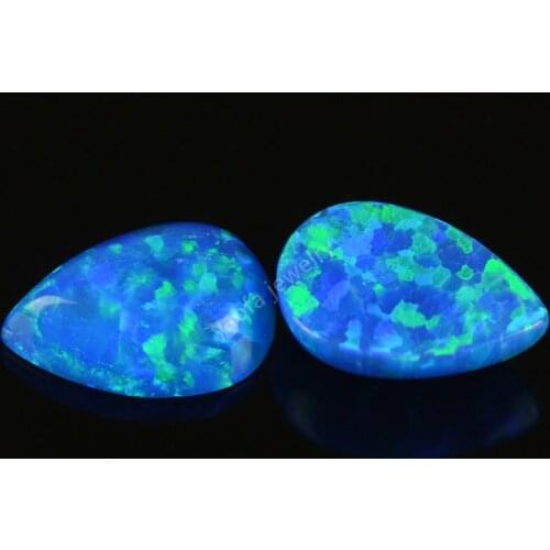 2*3mm-8*10mm pear shape Flat Back Cabochon OP05 dark blue fire opal ring pendent loose beads stone pear drop opal