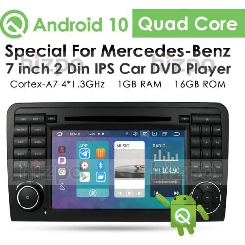 2 Din Android 10 Car DVD Player for Mercedes Benz ML W164 ML350 GL X164 ML320 ML300 GL450 Multimeida GPS Stereo AutoRadio Radio