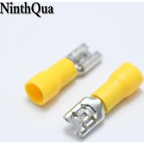 20pcs 6.3mm Crimp Terminal 6.3 Female Pre-insulated Electrical Connectors for 12AWG - 10AWG Wire /4-6mm2 Cable IMax=24A