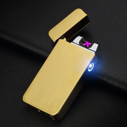 2018 Double fire cross twin arc pulse Electronic Cigarette lighter electric arc Lighter colorful charge usb lighters sexy man