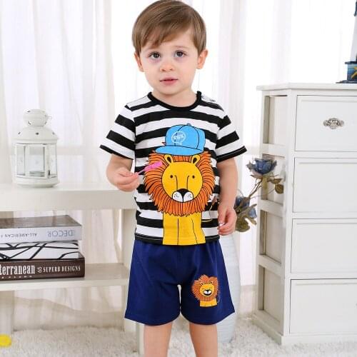 2020 Kids Clothes Baby Boys Clothes Set Striped Toddler Outfits Baby Girls Summer Tees Suits Children Clothing T-shirt+Shorts