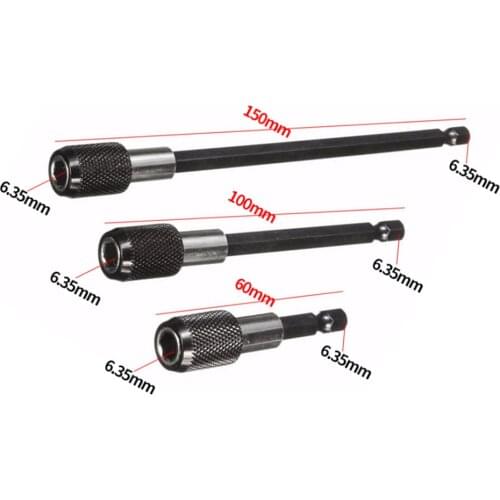 Hige quality 3pcs 60mm 100mm 150mm 1/4 Inch Hex Shank Quick Release Screwdriver Bit Holder Extension Bar