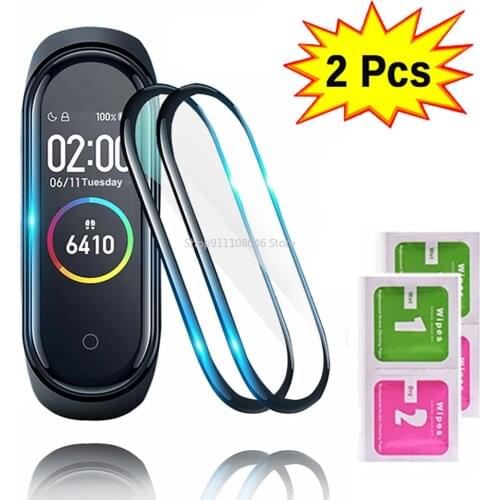 2 Pcs 3D Curved Protective Glass for Xiaomi Mi Band 6 Screen Protector On for Xaomi Miband 5 4 6 Band6 MiBand6 Smart Full Film