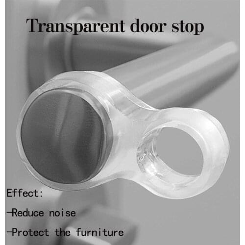 4pcs Door Stopper Pvc Transparent Silica Gel Door Handle Buffer Wall Protection Doorknob Bumper Walls Furniture Protective