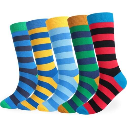 5pairs/lot High Quality Hot Sale Casual Men Socks New Socks fashion Colorful happy Business Party Dress Cotton Socks Man