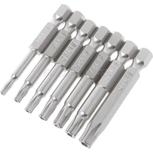 7Pcs/set Drill Bits Screwdriver Magnetic Shank Hand Tools Five-pointed Star Bore T10-T40