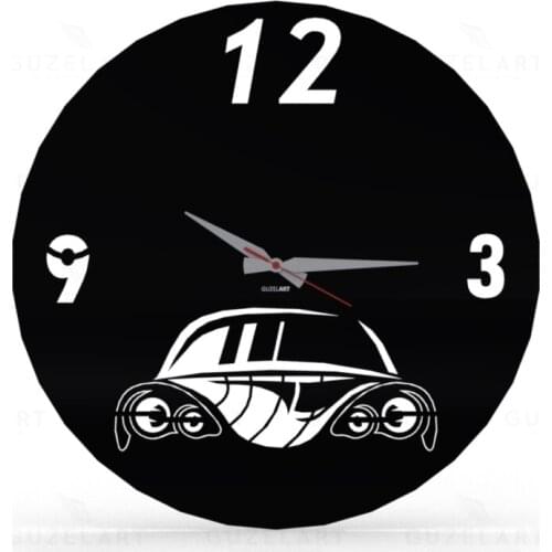 Nostalgia Automobile GuzelArt Decorative Wall Clock Living Room Decoration Wall Decor Wooden Modern Design Home Decor Black