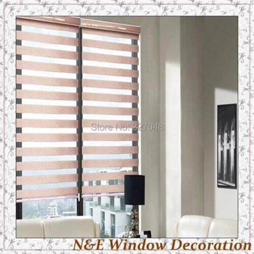 Free shipping 100% polyester blackout window blinds and zebra rooler blinds for living room - custom size