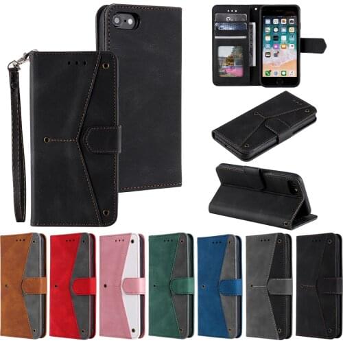 PU Leather Flip Wallet Case for iPhone 12 11 Pro Max XS XR SE Mini 2020 6 7 8 Plus Coque Luxury Splicing Card Holder Book Cover