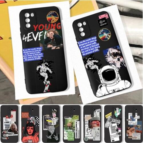Funny Art Astronaut Phone Case for Xiaomi Redmi Note 10 Pro 9 9C 9A Note 9 Pro for POCO M3 Pro X3 Pro F3 Soft Back Covers Cases