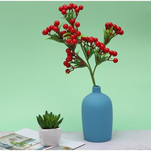 Wild Fruit 8 Fork Fruit Simulation Berry Red Berries Artificial Plants Plastic 2pcs Crafts Christmas Artifical Flower