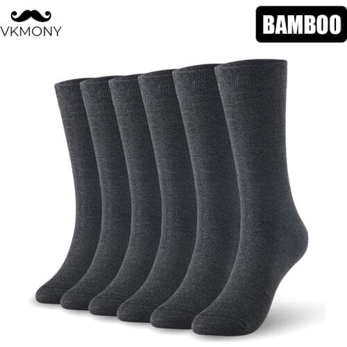 Men socks high tube bamboo fiber socks business man socks plus size men socks 6pairs/lot UK SIZE 7-11 EUR SIZE 40-46 1006 VKMONY