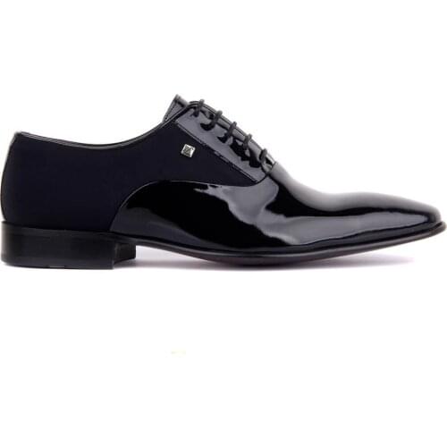 Fosco-Black Patent Leather Men 'S Classic Shoes