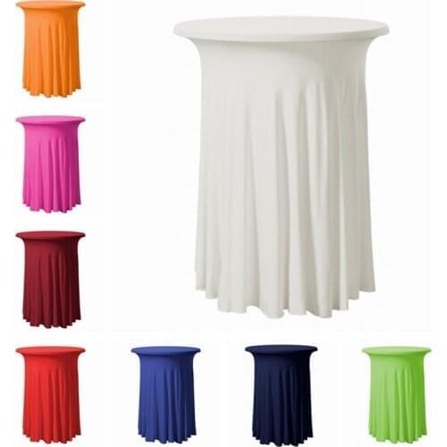 Ruffled Lycra Spandex Cocktail Table Cover Wedding Table Cloth Festival Event Decoration