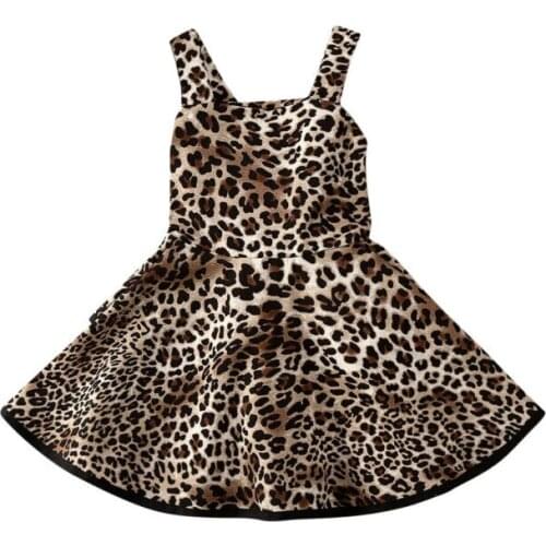 Imcute 2020 Toddler Baby Girls Sleeveless Dress Party Princess Leopard Sundress Outfit 0-5Y