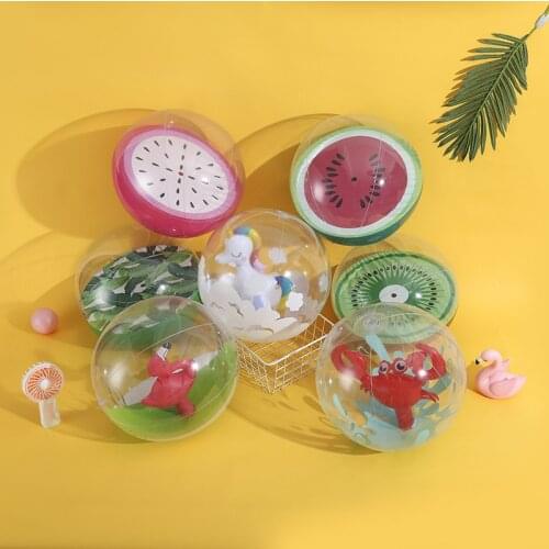Ins Transparent Animal Bubble Balls Sea Beach Inflatable Bubble Balloon Kids Funny Ball Toys Funny Animal Bouncing Balls