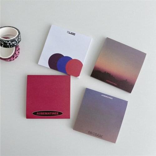 Ins Sunset Scenery Memo Pad Simple Style Note Paper Student Stationery School Supplies Message Paper Mini Notepad 50 Sheets