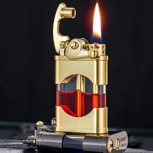 Zoro new kerosene lighter 660 transparent oil bin creative old fashioned grinding wheel portable personality metal lighter
