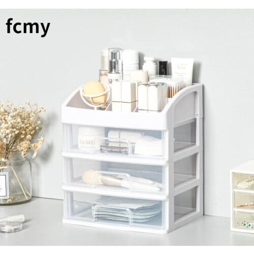 Jewelry Container Make Up Case Makeup Brush Holder Organizers Box Makeup Organizer Drawers Plastic Cosmetic Storage Box Rack