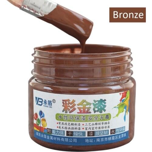 Broze Paint Metal Lacquer Wood Varnish Acrylic Paint Coating Quick-drying Anti-rust for Furniture Car Statuary Coloring 100g
