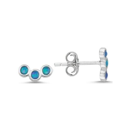 KUTAYDAN Opal Stone Earrings 925 Sterling Silver