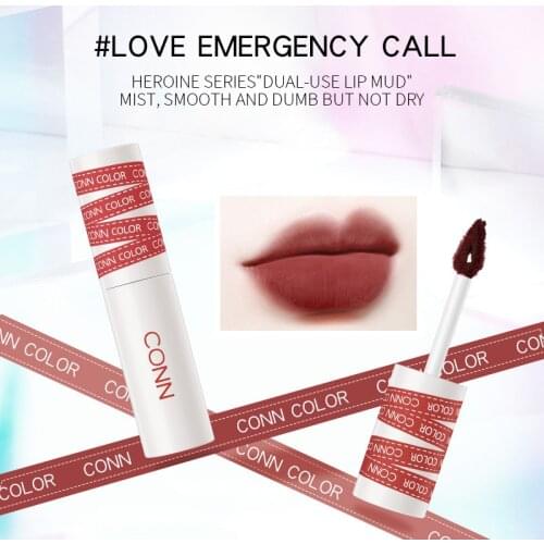 CONN 6 Colors Velvet Matte Lip Gloss Long-lasting Waterproof Liquid Lipstick Lip And Cheek Dual Use Natural Makeup TSLM2