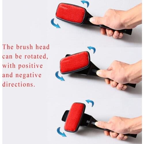 Multi Purpose ABS Plastic/Lint Dust Removal Dry Cleaning Brushes Hair Removal Brush 1Pcs Black Red for Clothes Rotatable