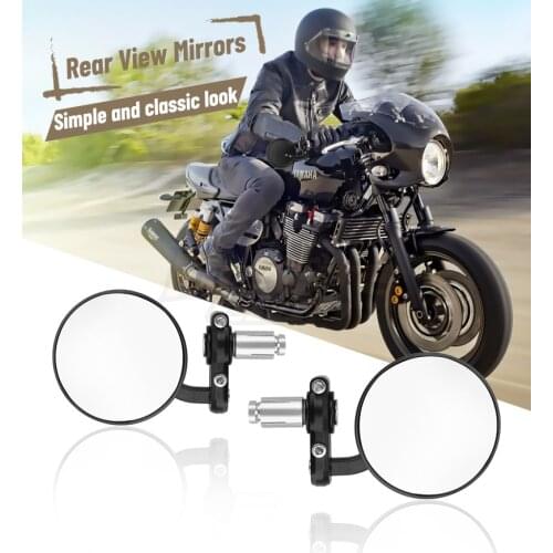2Pcs Motorcycle Rear Mirror Motorcycle Handlebar End Mirror 22mm For 7/8" Handle Bars Fits For Most Harley Suzuki Honda Kawasaki