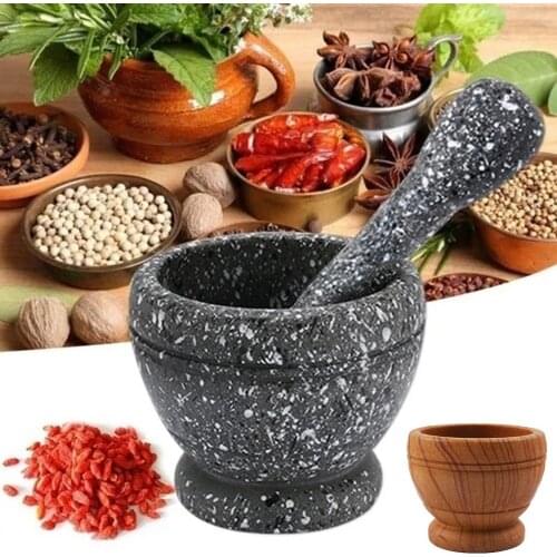 Pestle Set Garlic Herb Spice Mixing Grinding Crusher Bowl Food Mill Mixing Bowl With Rod Kitchen Tools Supplies