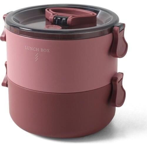 New Portable round lunch box hot selling Japanese-style compartment lunch box kitchen leakproof food container kids lunch box