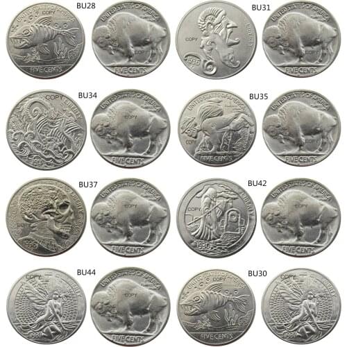 New Style Mix 8pcs Hobo Nickel Buffalo Nickel Rare Creative Funny Copy Coin
