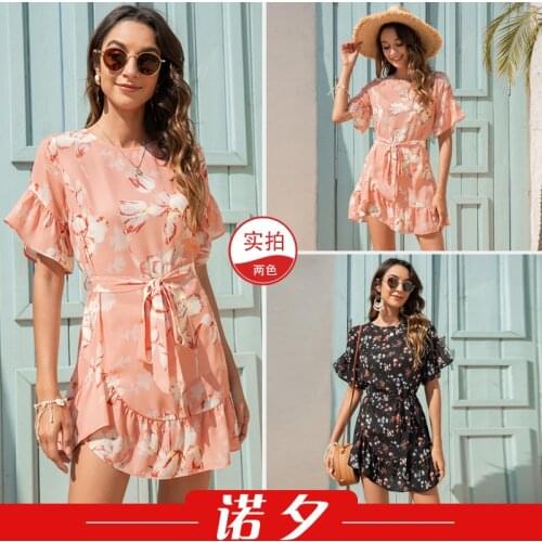 Dress Women Summer 2021 summers new womens clothing collar fashion lady floral falbala connect Dresses Casual Vestidos LHX1817