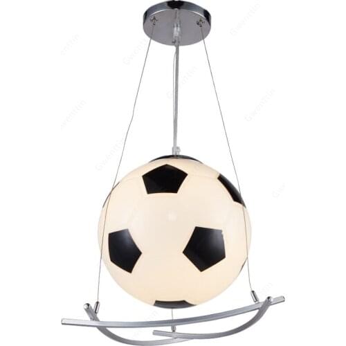 Hanging Soccer Pendant Light for Bedroom Lamp Football Chidren Room Home Decor Modern Led Light Fixture Loft Industrial Kid Gift