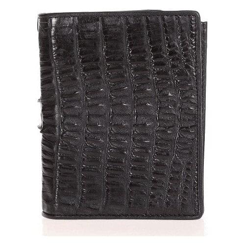 Genuine leather crocodile short folder casual wallet for men