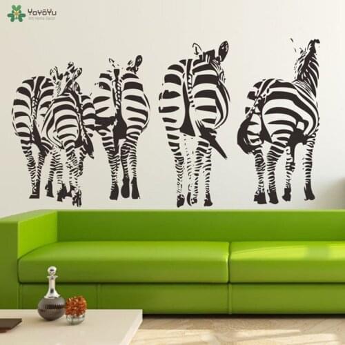 Removable Zebra Family Wall Decals Home Decor DIY Kids Vinyl Sticker Art Cut Mural Wall Stickers Mural For Living Room KW-167