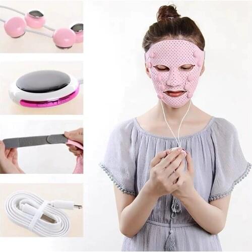 Silicone 3D Facial Mask Electric EMS Vibration Beauty Massager Skin Care Rejuvenation Anti-wrinkle Acne Removal Face Beauty Spa