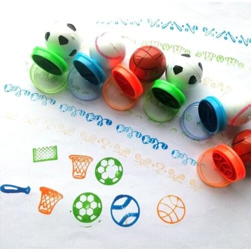 3pcs Cute Sport Self-Inking Stamp Scrapbooking Handmade DIY Scrapbook Card Football Basketball Painting Diary Toy Kids Gift