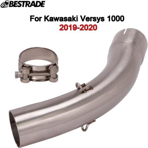 Mid Pipe For Kawasaki Versys 1000 2019-2020 Motorcycle Exhaust Connect Link Pipe Middle Mid Tube Stainless Steel Slip On 51mm
