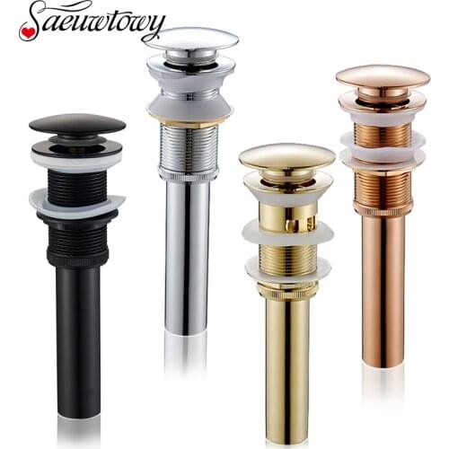 Golden Bounce Sink European Copper Washbasin Glass Basin Push-On Drain Accessories Bathroom Drain Basin Sink Pop Up Drain
