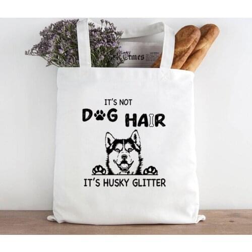 Cute Dog Fashion Shopping Black Bags Canvas Tote Bag Dog Mom Dachshund Bag Handbag Shoulder Bags Reusable