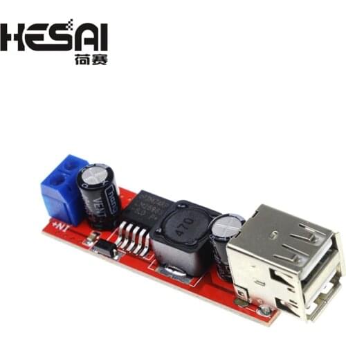 Smart Electronics Dual USB Output 9V / 12V / 24V / 36V Car Charger Switch 5V DC-DC Power Supply Module 3A Buck Regulator