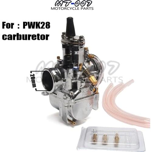 Motorcycle Universal 28mm Carburetor for PWK 28 Mikuni Model with power jet 75-125cc Motorcycle Scooter UTV ATV Silver