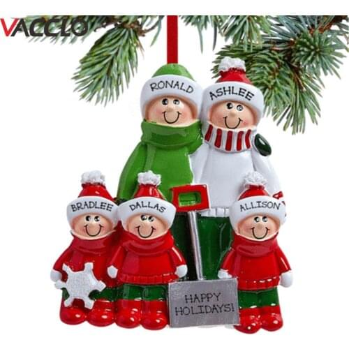 Vacclo Christmas Tree Ornaments Personalized Snow Shovel Family Ornament 2020 Christmas Tree Decorations Ornaments Gift for Kids