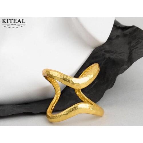 KITEAL silver color ring for women Tinfoil pattern, crossed at the wrong side Jewelry on the neck Luxury Jewelry
