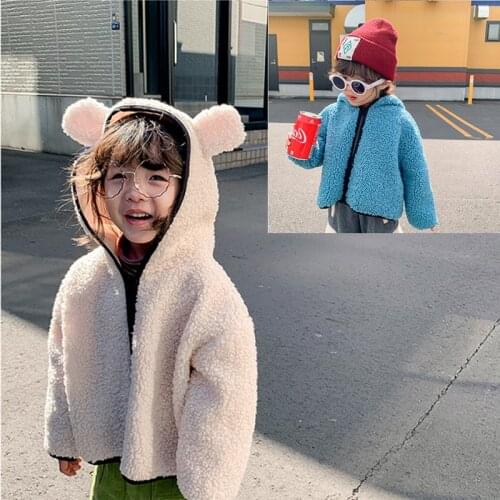 2019 baby Boys girls cartoon bear lamb coat jacket kids fall winter hoodies coats clothes childrens clothing