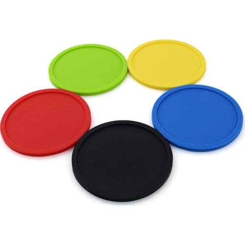 2019 Coaster Round Shape Solid Color Health Silica gel Cup Pad Slip Insulation Pad Cup Mat Pad Hot Drink Holder