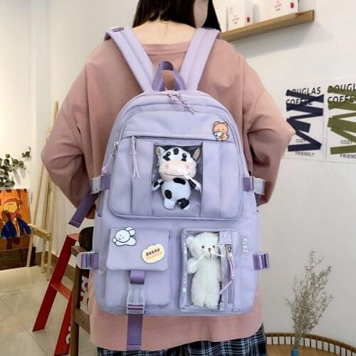 2021 Preppy Style Kawaii Backpack Women Waterproof Nylon Backpacks Student School Bags for Teenage Girl Cute Travel Bag Rucksack